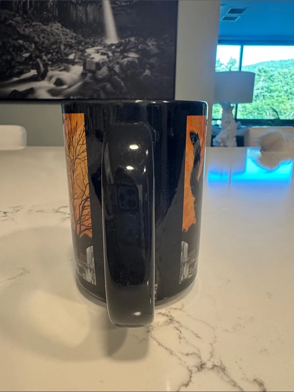 Source Unknown Black & Orange Cat Moon Ceramic Coffee Mug